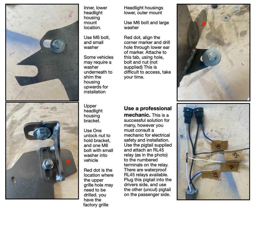 100 headlight install